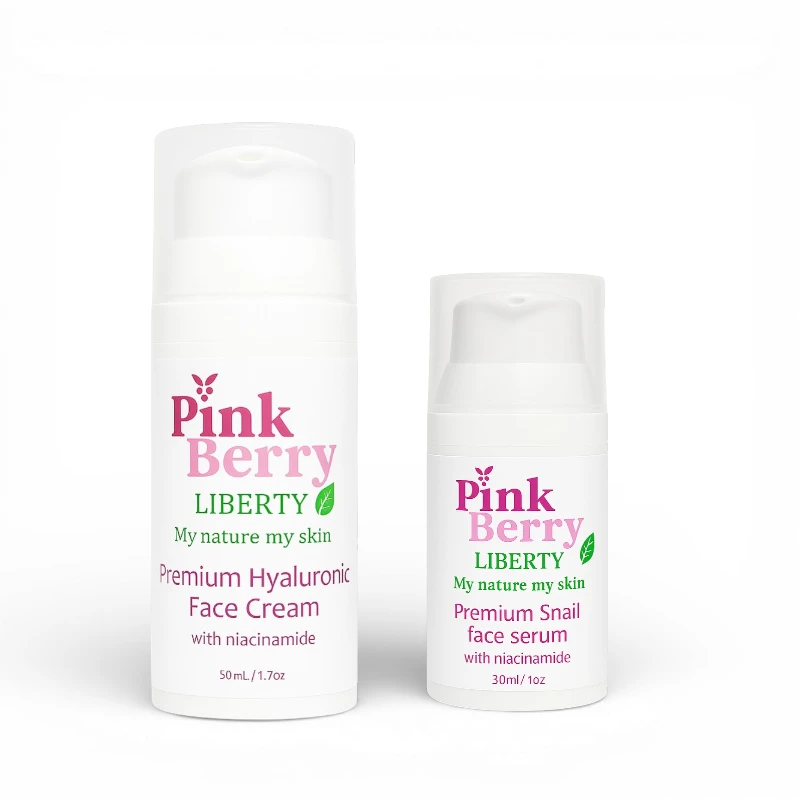 set krema liberty Pinkberry Cosmetics Liberty Σετ Περιποίησης Προσώπου Κρέμα & Serum με Υαλουρονικό, Νιασιναμίδη & Έκκριμα Σαλιγκαριού - Image 1