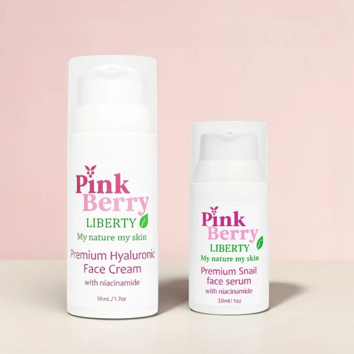 Pinkberry Cosmetics Liberty Σετ Περιποίησης Προσώπου Κρέμα & Serum με Υαλουρονικό, Νιασιναμίδη & Έκκριμα Σαλιγκαριού - Image 2