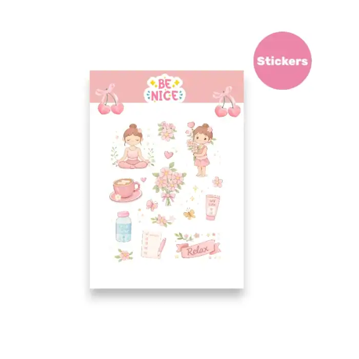 Pinkberry Self-Care Planner A5 Binder - Ατζέντα Οργάνωσης με Αυτοκόλλητα & Μπρελόκ - Image 8