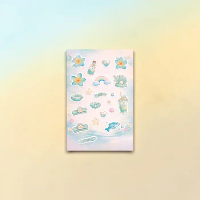 Pinkberry Original Set: "Stay Soft & Bloom" – Σημειωματάριο, Αυτοκόλλητα & Floral Hair Clip - Image 4